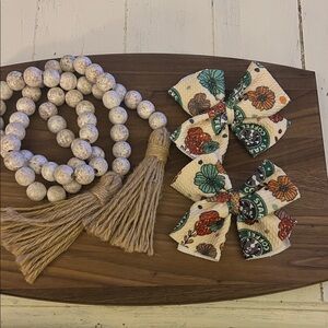 Floral and Starbucks Patterned Hair Bows for Kids